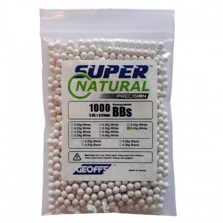 Bolas Geoffs Super Natural Precision 0,45 blanca (1000rds)